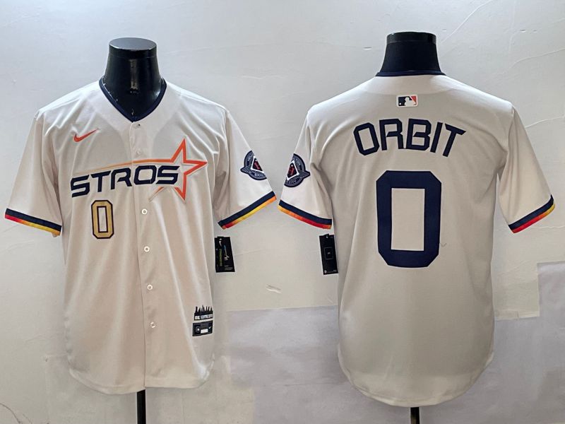 Men Houston Astros #0 Orbit Cream Three generations Joint Name 2025 Nike MLB Jersey style 6